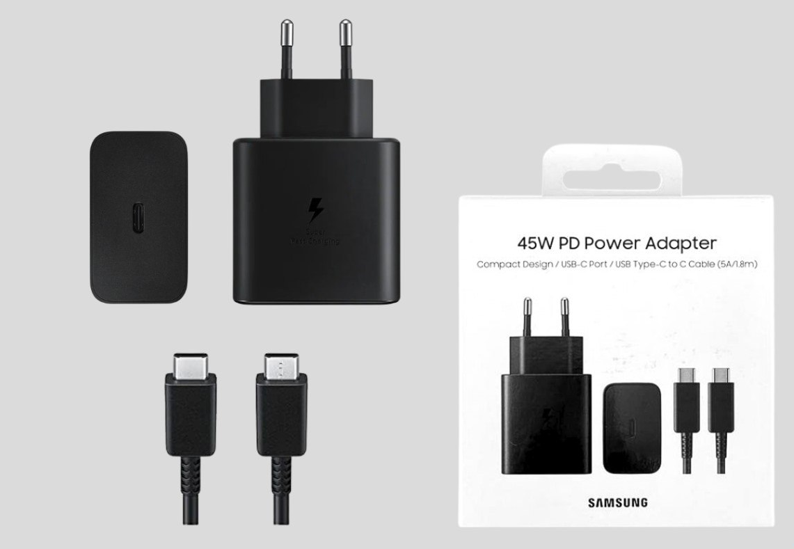 شاحن 45 وات سامسونج اصلى بالكابل